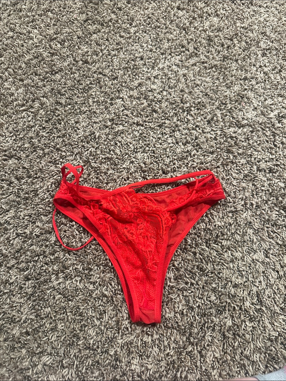 Red Lace Thong Panty